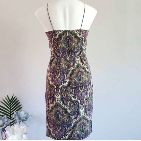 J CREW Silk Paisley Spaghetti Strap Dress Sz 0 - Picture 9 of 13